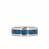 Titanium and Blue Carbon Fiber Ring Flat