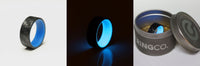 Blue Glowing Resin Ring with Carbon Fiber Exterior collage