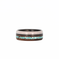 Men's Turquoise Ring - Crafted with Deer Antler and Walnut Wood