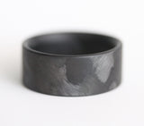men's carbon fiber wedding ring angled view