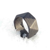 Carbon Fiber Men's Ring In The Snow