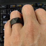 Carbon Fiber Men's Ring Worn On Hand
