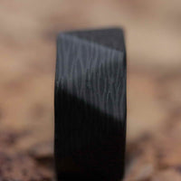 Carbon Fiber Men's Ring Pattern Close Up