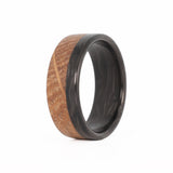 Whiskey Barrel Men's Ring with Forged Carbon Fiber