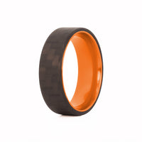 Orange Aluminum Ring with Carbon Fiber Exterior