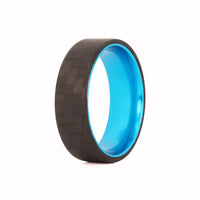 Blue Aluminum Ring With Carbon Fiber Exterior