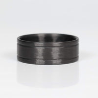 Ultralight Grooved Carbon Fiber Men's Wedding Band Laying Flat