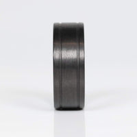 Ultralight Grooved Carbon Fiber Men's Wedding Band Front View