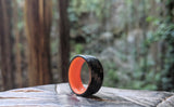 Orange Glow Ring with Carbon Fiber Outside In A Forest