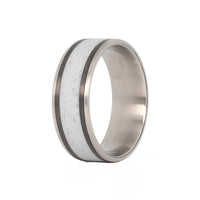 Concrete Wedding Ring with Carbon Fiber and Titanium Interior