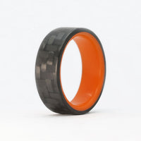 Orange Glow Ring with Carbon Fiber