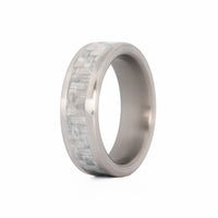 Titanium and Silver Glass Fiber Ring