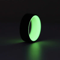 Yellow Glowing Resin Ring with Carbon Fiber glowing in the dark