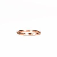 Stackable Hammered Rose Gold Ring Laying Flat