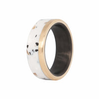 Terrazzo Wedding Ring with 14k Gold and Carbon Fiber