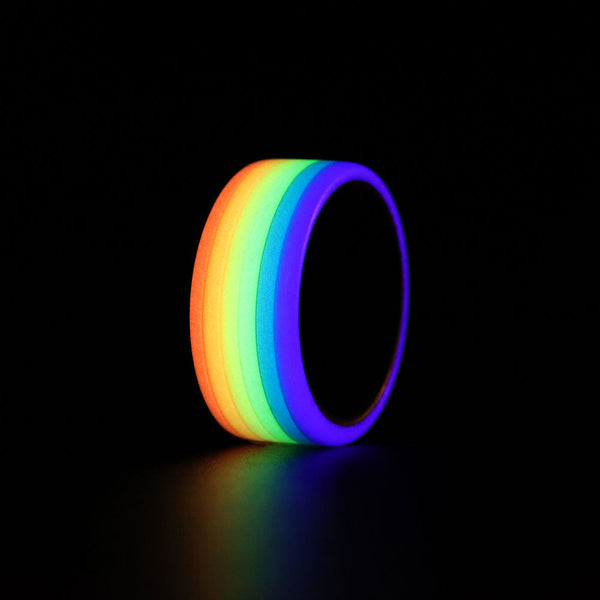 Pride Rainbow Glow Ring Glowing