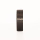 men's gold wedding ring with carbon fiber front view