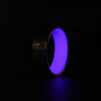 Purple Glow In The Dark Ring with Carbon Fiber glowing