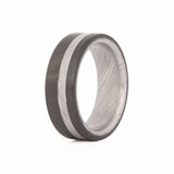 Carbon and Damascus steel wedding ring