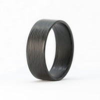 Ultralight Men's Ring with Wave Carbon Fiber 3/4ths View
