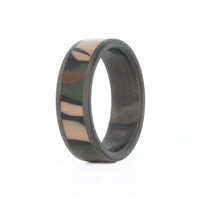 camo wedding ring with carbon fiber rails and sleeve