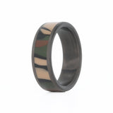 camo wedding ring with carbon fiber rails and sleeve
