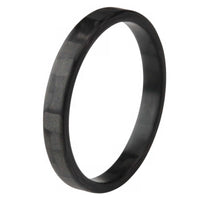 black stackable ring made from carbon fiber close up