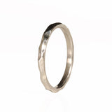 Stackable Hammered White Gold Ring