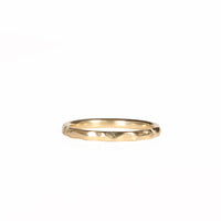 Stackable Hammered Gold Ring Laying Flat